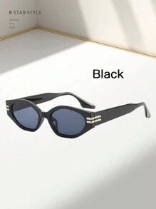 1pc Women's Small Polygon Frame Fashion Glasses, Great For Traveling - Grey - View 7