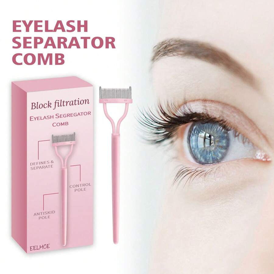 Lông mi Bộ lọc Dấu phân cách Lược Uốn xoăn Đẹp Lông mi Lông mi Và Đa chức năng Bàn chải lông mi - Hồng - Xem 1