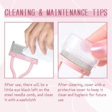 Lông mi Bộ lọc Dấu phân cách Lược Uốn xoăn Đẹp Lông mi Lông mi Và Đa chức năng Bàn chải lông mi - Hồng - Xem 8