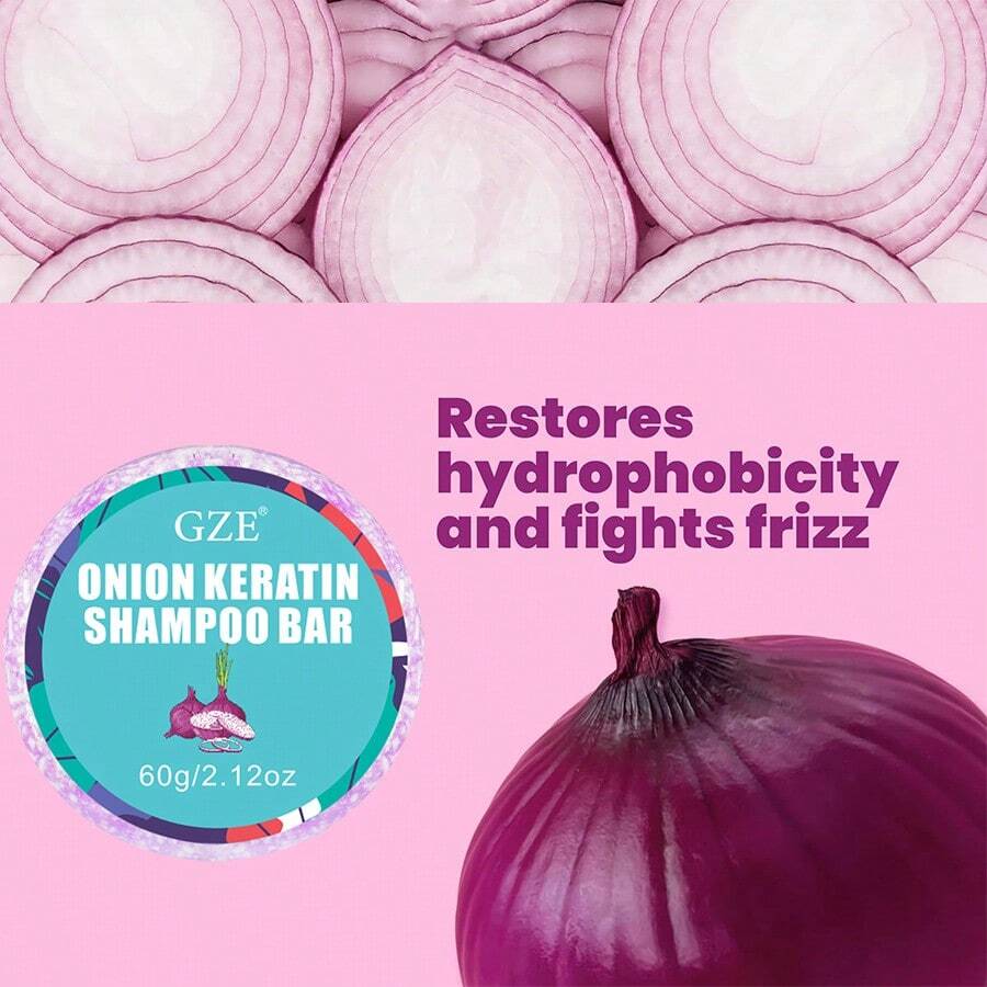 GZE Onion Hair Shampoo Bar Soap, Soft And Shine, Thickens And