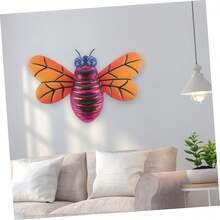 1入組戶外裝飾蜜蜂形狀的金屬飾品吊飾,有4種顏色可選,可掛在牆上或花園裡作為禮物 - 彩色 - 查看 9