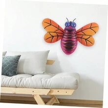 1入組戶外裝飾蜜蜂形狀的金屬飾品吊飾,有4種顏色可選,可掛在牆上或花園裡作為禮物 - 彩色 - 查看 8