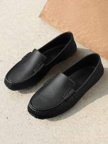 男士黑色休閒鞋,時尚平底柔軟eva便鞋 - 黑色 - 查看 2