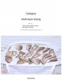 1pc Double Layer Multifunctional Mosquito-Proof Drying Net, Sturdy And Durable, Suitable For Drying Small Clothes, Dried Fish And Vegetables. - White - View 5