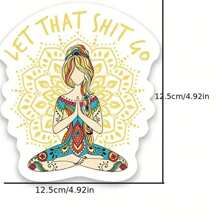 1 件 4.92x4.92 吋隨波逐流瑜珈曼陀羅乙烯基貼紙車窗牆貼 - 彩色 - 查看 2