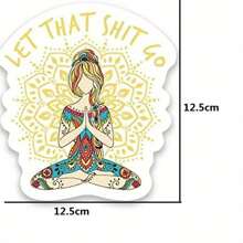 1 件 4.92x4.92 吋隨波逐流瑜珈曼陀羅乙烯基貼紙車窗牆貼 - 彩色 - 查看 6