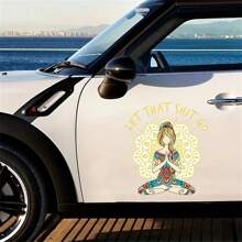 1 件 4.92x4.92 吋隨波逐流瑜珈曼陀羅乙烯基貼紙車窗牆貼 - 彩色 - 查看 3