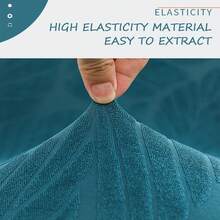 2 件通用椅子保护套，弹性叶纹裙边加厚座椅套带靠背，适用于餐厅、厨房、客厅椅子 - 灰色 - 查看 4