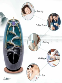 20/60/100/180PCS Ceramic Incense Burner And Its Matching Backflow Incense Backflow Incense For Meditation, Prayer, Sleep Soothing, Remove Odor, Add Fragrance, Mix Multi-Scent - Multicolor - View 6