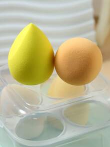 6 件裝化妝海綿套裝,包括葫蘆形、水滴形和斜切形狀,柔軟耐用,乾濕兩用 - 彩色 - 查看 5