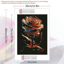 1入組diy鑽石畫,玫瑰花全方形鑽石馬賽克,花卉幻想家居裝飾 - 彩色 - 查看 2