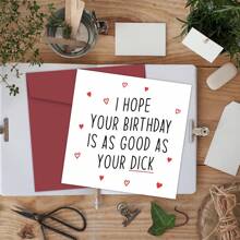 1 张送给男朋友的生日贺卡 - 送给丈夫的搞笑礼物 - 送给他 - 送给伴侣 - 送给情侣 - 带信封的男士淘气生日贺卡，圣诞节 - 彩色 - 查看 3