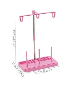 Light Weight Thread Stand - 3 Spools Holder For Domestic (Home-Base) Embroidery And Sewing Machines  - Pink