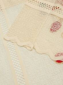 1入組米色刺繡窗紗帶小鈴鐺,清新風格,半遮光 - 米色 - 查看 11