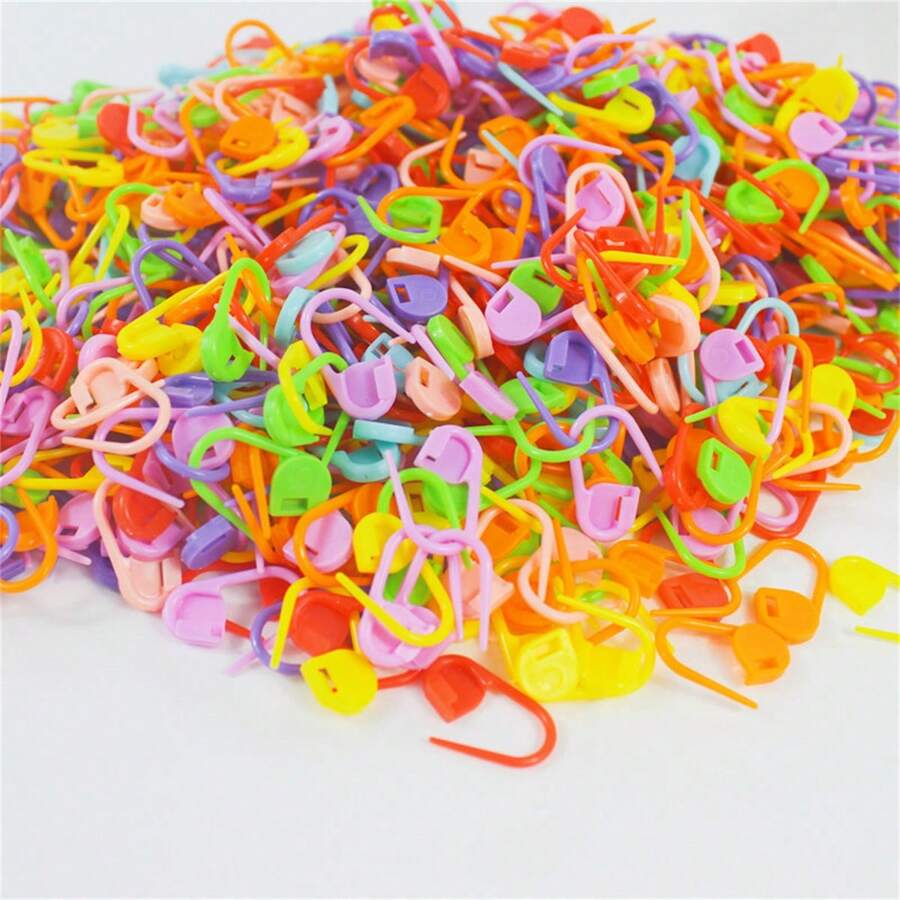 1000入組塑料混色針織標記,diy手工藝補給包含環狀計數器及鎖定針織標記,適用於縫紉、鉤織、手工藝、針織玩具 - 混色 - 查看 1