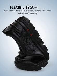 Giày da mới 2024 Giày da thật đế mềm công sở & thường ngày cho người trung niên và người cao tuổi - màu đen - Xem 3