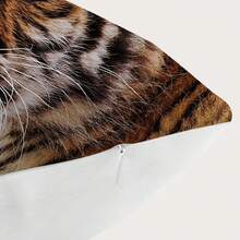 1入組老虎動物設計17.7 * 17.7英寸/45 * 45cm數字印刷聚酯纖維靠墊套,隱藏拉鍊,用於客廳臥室沙發裝飾（不包括枕芯） - 彩色 - 查看 7