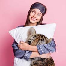 1入組老虎動物設計17.7 * 17.7英寸/45 * 45cm數字印刷聚酯纖維靠墊套,隱藏拉鍊,用於客廳臥室沙發裝飾（不包括枕芯） - 彩色 - 查看 4