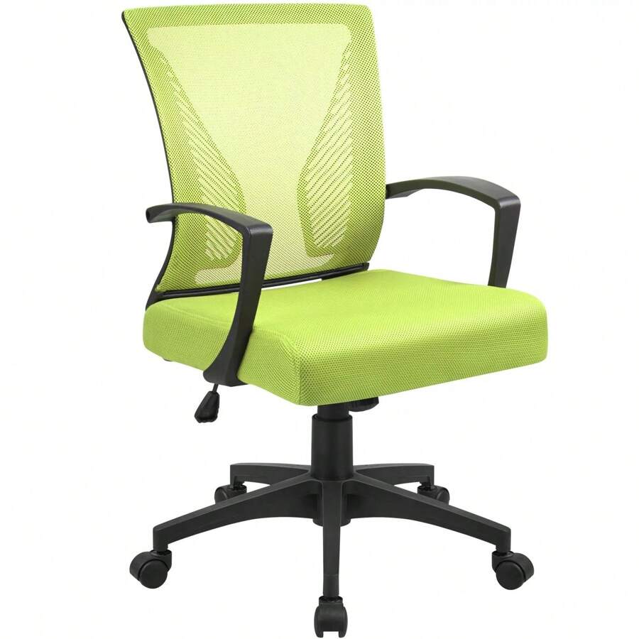 Furmax 1pc Office Chair Swivel Lumbar Support Desk Chair With Armrest , Computer Ergonomic Mesh Chair - Lime Green - View 1