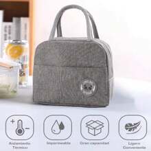 Lonchera Termica Para Niño Y Niña Bolsa Para Mantener Tu Almuerzo Caliente Y Frio De Dos Asas, Lunch box, Lunchera térmica, Lunchbox de tela - Gris - Ver 3