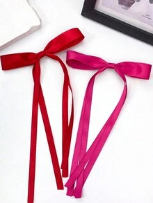 1 Bow Decorated Women's Hair Accessory Clip With Silk Ribbon Ponytail Design Suitable For Women, Girls, Children, And Teenagers - Multicolor - View 4