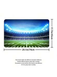 4pcs Creative Rugby Pattern Printed Bathroom Set, Including Shower Curtain, Bathroom Mat, Toilet Seat Cover, And Non-Slip U-Shaped Mat, Waterproof Shower Curtain, And 12 Hooks - Multicolor - View 7