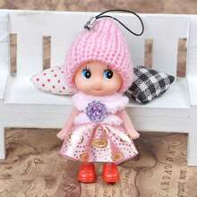 2 件/4 件/6 件随机可爱毛绒娃娃钥匙扣 - 困惑娃娃、小丑娃娃手机/包包饰品 - 彩色 - 查看 5