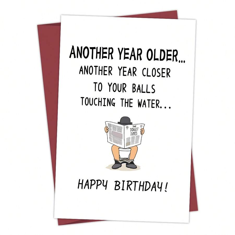 1pc Funny Birthday Cards For Men, Humorous And Loyal Friend Cards For