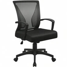 Furmax 1pc Office Chair Swivel Lumbar Support Desk Chair With Armrest , Computer Ergonomic Mesh Chair - 黑色 - 查看 1