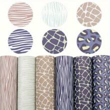 6入組幾何圖案印花人造皮革塗層+豹紋印花合成皮革布料,用於diy耳環,髮箍,小袋,手工藝品項目,感恩節,新年禮品 - 彩色 - 查看 2