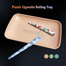 1pc,  Plastic Rolling Tray, Cigarette Rolling Operating Tray,  Wake Up Tray, Smoking Accessories,  Accessories - Pink - View 1