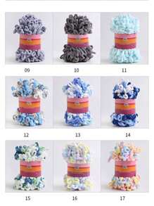 1 Roll 100g Donut Shaped Chunky Yarn, Suitable For Diy Knitted Blanket, Cushion, Scarf, Hat, Toy, Plush Seat Cushion; Approx. 800cm/315in In Total Length, Hand Knitting Yarn - Heart Of the Ocean - View 1