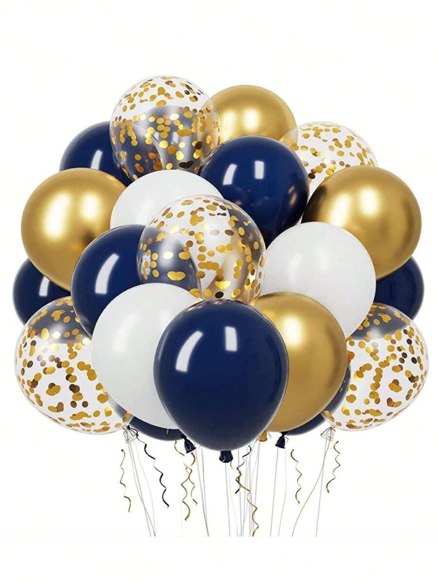 Bộ 20 quả bóng bay cao su 12 inch hình confetti kèm ruy băng dùng để trang trí tiệc sinh nhật, tiệc cưới, kỷ niệm ngày tốt nghiệp - 1 - Xem 1
