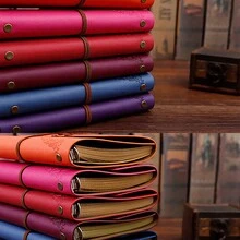 1set Creative Japanese & Korean Style A6 Notebook With Skirt Girl & Butterfly Pendant, Ring Binder, Planner, Vintage Stationery Leather Cover Blank Loose-Leaf Inner Pages - Orange - View 4