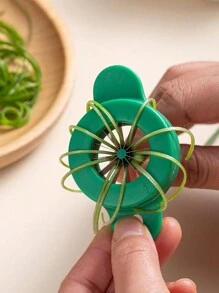 1個梅花蔥切刀不銹鋼洋蔥切片器廚房工具 - 綠色 - 查看 1