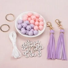 61 chiếc 15 mm Silicone Hạt DIY Móc chìa khóa Đến Làm Đồ trang sức Vòng tay , Đối với Quà tặng ngày lễ Của Xuất sắc Bộ dụng cụ - Bộ vòng tay DIY - Xem 7