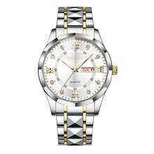 1 件男士手錶,夜光指針,防水,商務休閒風格,石英機芯,鉚釘扣手鍊 - 白色 - 查看 13