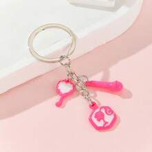 1個女性迷人時尚的甜味與辣味系列鑰匙扣,帶有鏡子、麥克風和袋子吊飾,是給朋友和摯友的完美禮物 - 彩色 - 查看 8