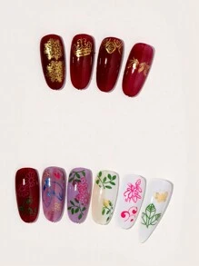 8pcs Nail Art Template Set - Multicolor - View 6