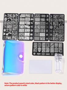 8pcs Nail Art Template Set - Multicolor - View 1