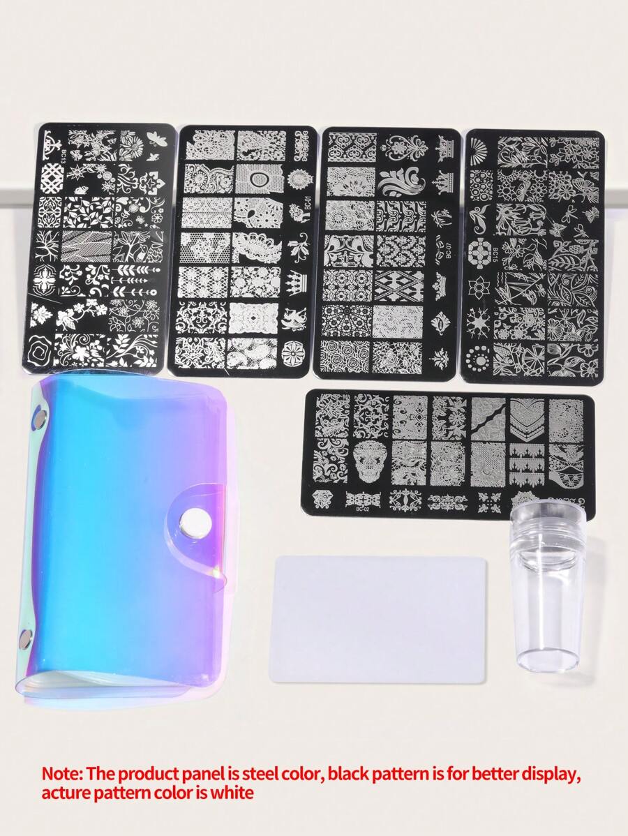 8pcs Nail Art Template Set - Multicolor - View 1