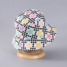 Hand-Painted Flower Decor Bucket Hat For Students, Reversible Fresh Bucket Hat For Outdoor Activities - White - View 2