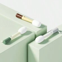 三合一麥克風形狀杯刷套裝,帶海綿,用於清潔杯和瓶口、縫隙和蓋子 - 彩色 - 查看 1