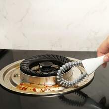 1入燒烤清潔刷、燒烤清潔刷、烤肉掃、廚房水槽刷、多功能小型廚房刷、適用於深入清潔角落、槽、鍋子、火爐、櫥櫃、清潔用品、清潔工具、返校學用品 - 白色 - 查看 1