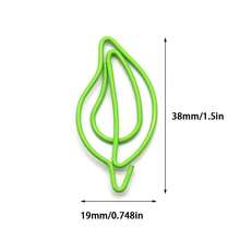 10 件裝金屬樹葉形回形針批發創意彩色回形針用於文具收納 - 綠色 - 查看 4