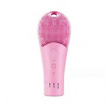 Cleaning Instrument Ultrasonic Silicone Face Washing Instrument High Frequency Vibration Silicone Beauty Instrument Cleansing Brush - Pink - View 2
