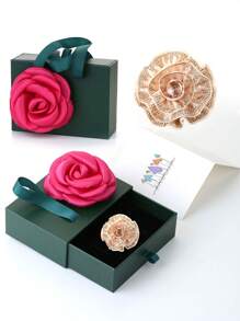 1pc Exaggerated Zirconia Flower Design Ring For Women, Suitable For Valentine's Day And Festival - 1 Rose Exaggerated Zirconia Flower Women's Ring - View 17