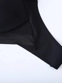 2pcs Women's Seamless Wireless Bra With Net Splice - Dusty Blue - View 6