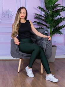 Women Sports Leggings - 軍綠色 - 查看 6