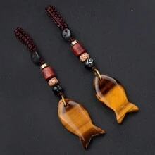 2入組/套晶瑪瑙繩編小魚鑰匙扣,迷人的包飾珠寶配件 - 均碼 - 查看 13